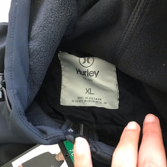 NWT Hurley Men's Wind Proof 3 Layer Fabric Technology Jacket, Black sz XL - Picture 5 of 9